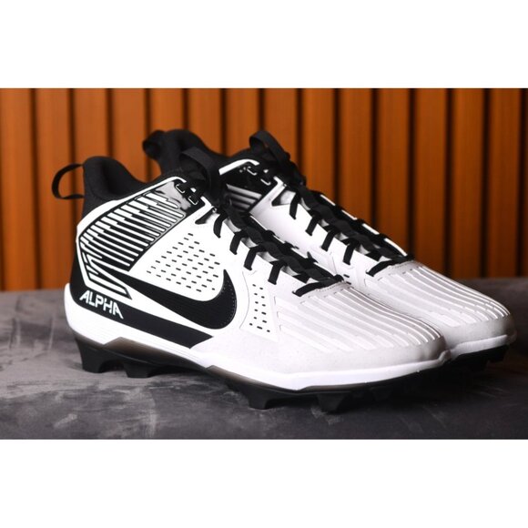 New! Size: 15 Men | Nike Alpha Menace Strong Football Cleats White/Black - Picture 5 of 16